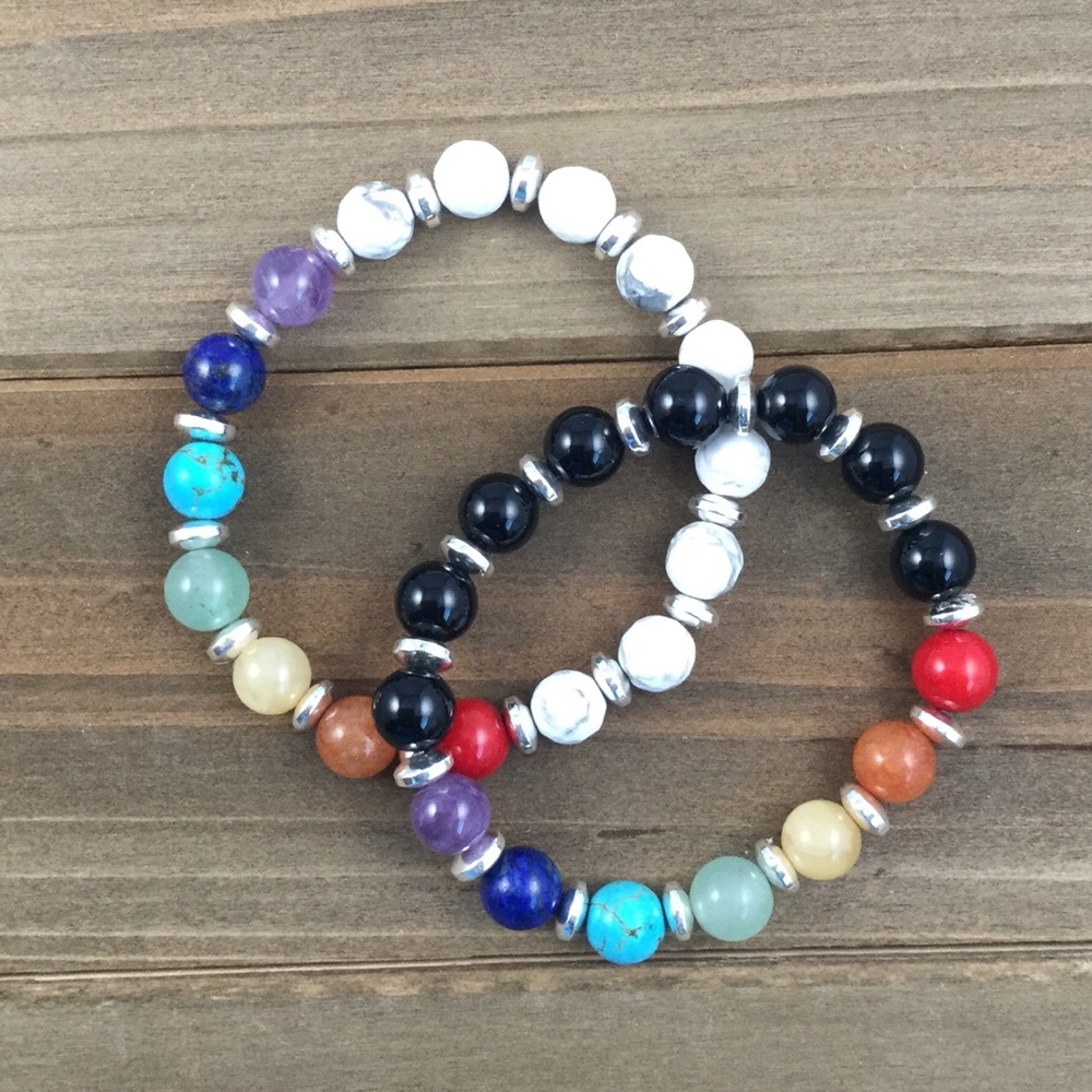 7 Chakra Energy Bracelet Set - Picture 1 of 7